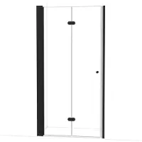 Maxaro Diamond Vouw Douchedeur Mat Zwart Helder Glas 110cm Verstelbaar 107.7-109.9cm 200cm Hoog 8mm Veiligheidsglas | Douchedeur | Glazen Douchedeur
