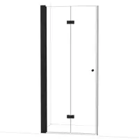 Maxaro Diamond Douchedeur 90 cm Mat Zwart Helder Glas Vouwdeur | Douchedeur | Glazen Douchedeur