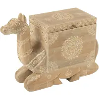 J-Line Trunk camel mango wood natural/white