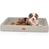 Knuffelwuff orthopedisch hondenbed Austin van kunstleer XXL 120 x 100 cm grijs