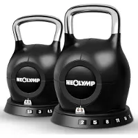 NEOLYMP 7in1 Kettlebell Set 1,5–10 & 2–20 kg – Robuust & Veelzijdig voor thuis