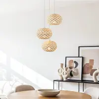 LumenXL 3-lichts rotan hanglamp Canaba - naturel