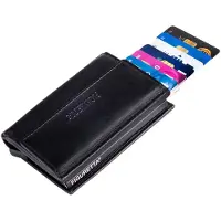 Figuretta Heren Creditcardhouder van Echt Leer – RFID Portemonnee met Ruimte voor Pasjes, Contant Geld en Munten – Zwart