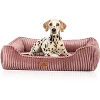 Knuffelwuff orthopedisch hondenbed Sedona van knuffelzachte ribcord M-L Roze