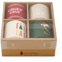Koopmans Koopman Kerstmok Set - Nieuwe Bone Porselein, 4 stuks, 300 mL