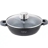 Cheffinger Lage Braadpan met Deksel - 40cm - Zwart - Inductie