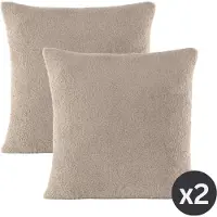Tiseco - Kussen COCOON (gevuld) - SET/2 - Half fleece - 45x45 cm, taupe