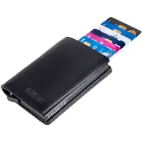 Figuretta Heren Portemonnee met Aluminium Creditcardhouder – Slim Wallet met Cardprotector voor 6 pasjes – Briefgeld- en Muntgeldvak – Zwart
