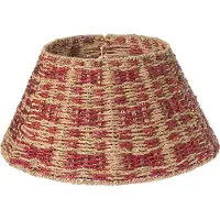 Beliani NEIGE - Kerstboomrok - Naturel/Rood - ⌀ 42 cm - Zeegras