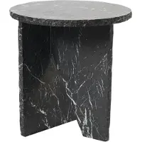 Muubs Verde Bijzettafel Ø40 Cm Zwart - Bijzettafels & buffetten Marmer Black - 8490002016