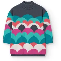 Boboli Knitwear Hearts Lang Mouw Jurk