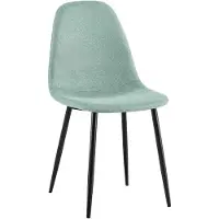 CLP Napier Eetkamerstoel - Modern Design - Zonder armleuning - Metalen Onderstel - Comfortabele Rugleuning - Max. 150 kg - Stof/lichtgroen
