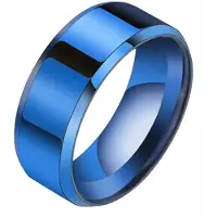 LGT JWLS Heren ring Titanium Blauw 8mm-20mm