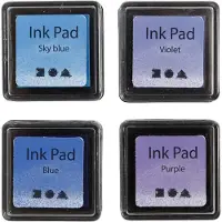 Creativ Company Stempelkussen 4-pack Blauw &amp; Paars