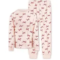 Little label pyjama met strikjes print Roze Meisjes Stretchkatoen Ronde hals - maat 92