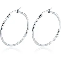Cilla Jewels Hoop oorringen Dames Edelstaal Zilverkleurig-40mm