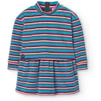 Boboli Velour Striped Lang Mouw Jurk