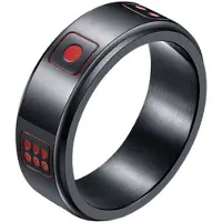 LGT JWLS Stalen mannen ring Dobbelsteen spinner Zwart Rood-20mm