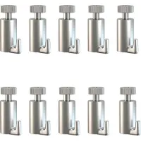 Artiteq Auto Grip Haak, 15 kg - Set van 10 - Zelfremmende Aluminium Haak voor 2 mm perlon- en staalDraad - Voor Schilderij Ophangsysteem