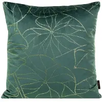 Eurofirany Gouden Blad Fluweel Kussenhoes Mintgroen 45x45 cm