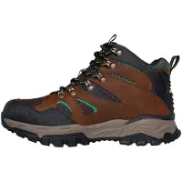 SKECHERS Veterboots donkerbruin / groen / zwart