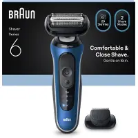 Braun Series 6 Elektrisch Scheerapparaat - +1 Opzetstuk - 62-B1200S - Blauw - Scheerapparaat voor Mannen