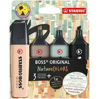 Stabilo BOSS ORIGINAL Tekstmarker Multikleur Breed Beitelpunt 2 - 5 mm 4 Stuks