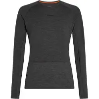 Icebreaker - Thermokleding - M Merino 260 ZoneKnit LS Crewe Jet Heather voor Unisex van Wol - Maat S - Grijs