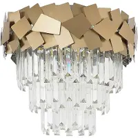 LUCANDE Plafondlamp , Miraia, dimbare, Goud / Messing, Woonkamer, Metaal, Designer