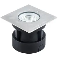 EVN Meerkat LED grondspot inbouwlamp, hoekig, 3W, alu / grijs / zink, Aluminium, LED inbouwspot