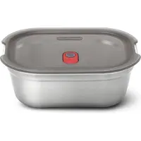 Black+blum Steel Food Box Large - Meal prep - 206x159x79mm - Grijs/Rood