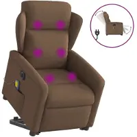 vidaXL Sta-op-massagestoel elektrisch verstelbaar stof bruin