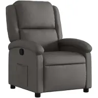 vidaXL Fauteuil echt leer grijs