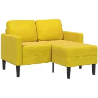 vidaXL 2-zitsbank met ligstoel L-vormig 125 cm fluweel geel