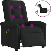 vidaXL Massagestoel elektrisch verstelbaar stof zwart