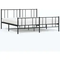 vidaXL Bedframe met hoofd- en voeteneinde metaal zwart 193x203 cm