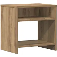 vidaXL Nachtkastje 40x30x40 cm bewerkt hout artisanaal eikenkleurig