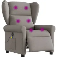 vidaXL Massagestoel elektrisch verstelbaar stof taupe