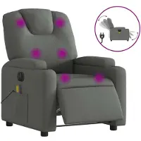 vidaXL Massagestoel elektrisch verstelbaar stof donkergrijs