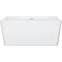 Vente-unique Rechthoekig eilandbad - 197 L - 130 x 70 x 55 cm - Wit - Acryl - SPICARA