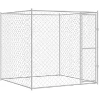 vidaXL - Hondenbench - Zilver - 200 - x - 200 - x - 200 - cm - Gegevens - staal