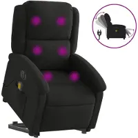 vidaXL Sta-op-massagestoel elektrisch verstelbaar stof zwart