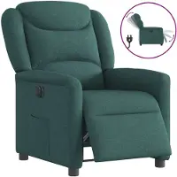 vidaXL Fauteuil verstelbaar elektrisch stof donkergroen