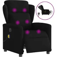 vidaXL Massagestoel elektrisch verstelbaar stof zwart