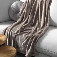 Dutch decor - SIDNEY - plaid 140x180 cm - fleece deken - 100% gerecycled - Driftwood - taupe
