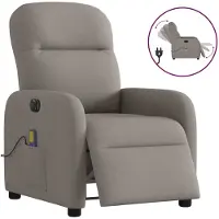 vidaXL Massagestoel elektrisch verstelbaar stof taupe