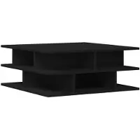 vidaXL Salontafel 70x70x29 cm bewerkt hout zwart