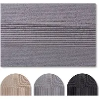 Blumtal Japandi Deurmat - Anti-slip - Polyester 40 x 60 cm - Grijs - Gestreept