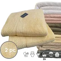 ISleep Deluxe Badlaken - 2 Stuks - 70x140 cm - Beige