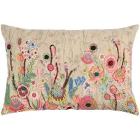 Mars & More Kussen geborduurd met wilde bloemen kleurrijke mix 40x60cm